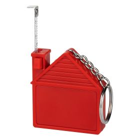 HOME, plastični privezak za ključeve sa metrom, 1m, crveni