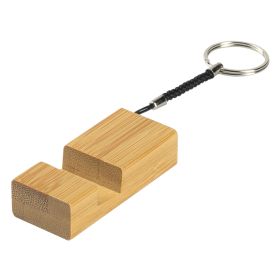 KEEPER, drveni privezak za ključeve sa držačem za mobilne uređaje, bež