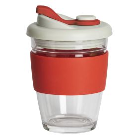 GUSTO MAXI, čaša sa silikonskim držačem, 350 ml, crvena