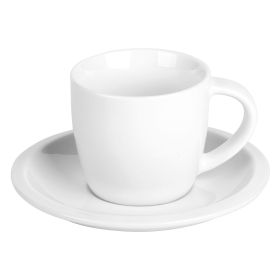 MOMENTO, šolja od fine keramike i tacna za cappuccino kafu, 150 ml, bela