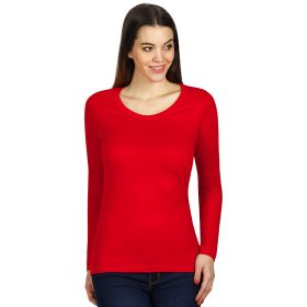 MISS, ženska pamučna majica dugih rukava, 160 g/m2, crvena, L