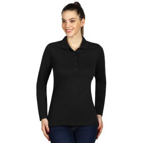 UNA LSL, ženska pamučna polo majica dugih rukava, 180 g/m2, crna, XL