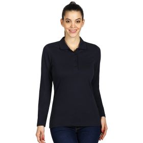 UNA LSL, ženska pamučna polo majica dugih rukava, 180 g/m2, plava, L