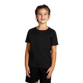 RECORD KIDS, dečja sportska majica sa raglan rukavima, 130 g/m2, crna, 08