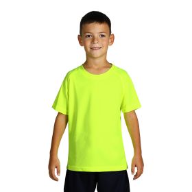 RECORD KIDS, dečja sportska majica sa raglan rukavima, 130 g/m2, neon žuta, 12