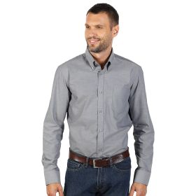 OXFORD LSL MEN, muška košulja dugih rukava, siva, 4XL