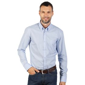 OXFORD LSL MEN, muška košulja dugih rukava, svetlo plava, 4XL