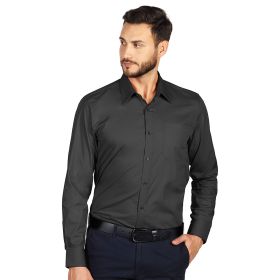 COMFORT LSL MEN, muška košulja dugih rukava, tamno siva, 4XL