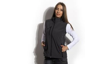 FEEDBACK WOMEN, ženski softshell prsluk, tamno sivi, S