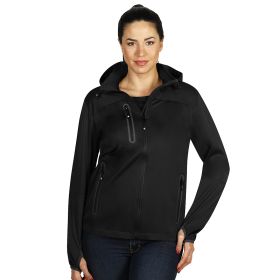 RIDER WOMEN, ženska softshell jakna sa kapuljačom, crna, XXL