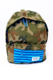 Školska torba Paso tamno maskirna 943943, plavi džep na štrafte