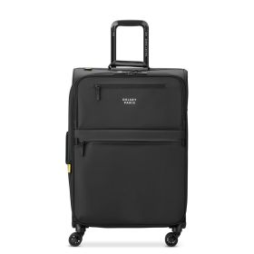 Kofer srednji 69 cm (M) meki crni 4 tockica proširiv vodootporan Maubert 2.0 DELSEY