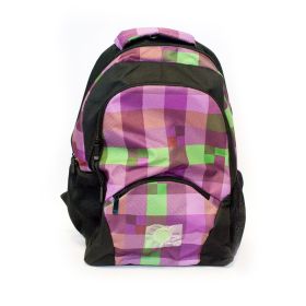 Školska torba Paso 941425, karirana, crno ljubičasta