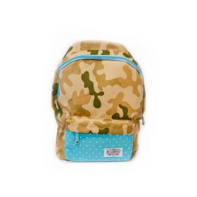Školska torba Paso svetlo maskirna 944005, plavi džep sa tufnama