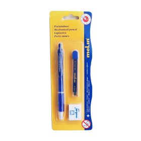 Set tehnička olovka 0.7 mm + gumica + grafitne mine 0.7 blister Molin